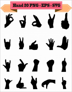 Hand Greeting Palm Mitt Arm Five Fist Like Silhouette Vector