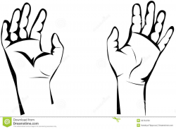 Two Hands Black And White Clipart