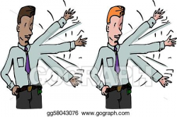 Vector Art - Businessman waves his arm. Clipart Drawing gg58043076 ...
