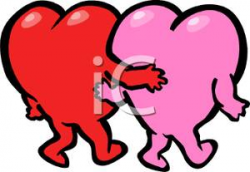 Two Hearts Walking Arm In Arm Clipart Picture