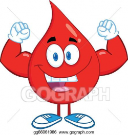 Vector Art - Blood drop showing muscle arms. Clipart Drawing ...