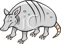 An Angry Gray Armadillo - Royalty Free Clipart Picture
