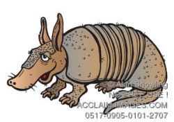 Clipart Illustration of Armadillo Animal Cartoon