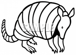 Clipart of a Armadillo Outline - AnimalClipart.net