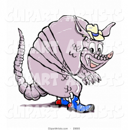 Smiling Armadillo In American Cowboy Boots And A Hat Clipart by ...