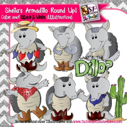 Sheila's Armadillo Round Up Clip Art | Armadillo, Clip art and ...