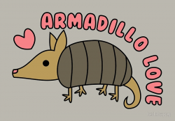 Adorable Kawaii Armadillo with text