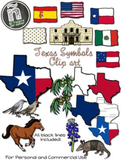 Texas State Symbols - Clip art - CU OK by El tesoro del saber | TpT