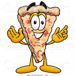 Cuisine Clipart of a Friendly Slice of Pizza Mascot Cartoon ...