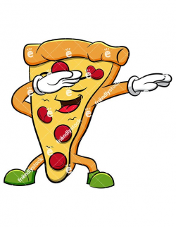 Dabbing Pizza Slice Cartoon Vector Clipart