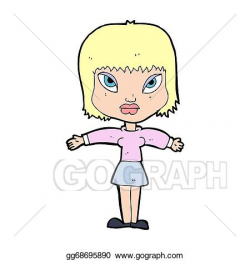 Drawing - Cartoon woman with outstretched arms. Clipart Drawing ...