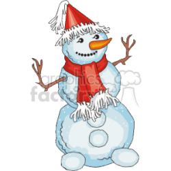 Royalty-Free Happy Snowman with Twig Arms and a Matching Hat and ...