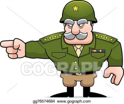 Vector Illustration - Cartoon military general pointing. EPS ...