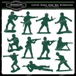 LIttle Green Army Men Clip Art for Personal and Commericial