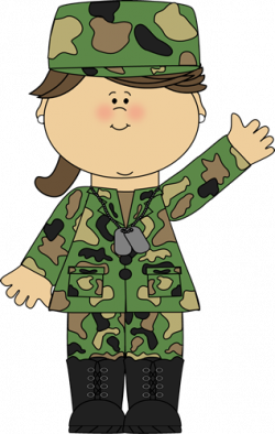 Soldier Waving Clip Art Image Girl Wearing A Camoflauge Military ...