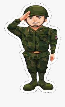 Military Clipart Army Camouflage - Soldier Doing The Salute ...