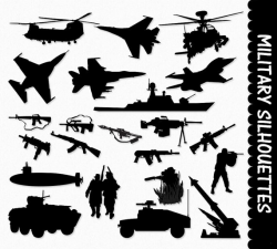 Military Clip Art Graphics Army Clipart Scrapbook Silhouette ...