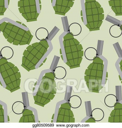 Vector Art - Green grenade seamless pattern. background military ...