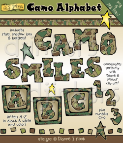 Camo alphabet clip art created by DJ Inkers - DJ Inkers