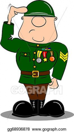 EPS Vector - Cartoon soldier saluting. Stock Clipart Illustration ...