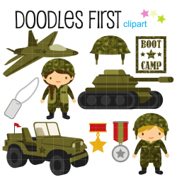 Little Army Cute Military Digital Clip Art for Scrapbooking