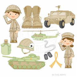 In the Army Cute Digital Clipart, Military Clip Art by JW Illustrations