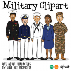 Military Clipart | Army, Navy, Marines, Air Force, Coastguard | TpT