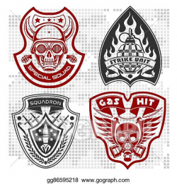 Vector Art - Set of military - army patches and badges 4. EPS ...