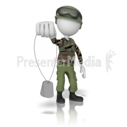 Army Character Holding Dogtags - 3D Figures - Great Clipart for ...