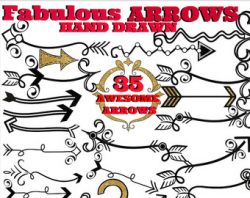 Arrows clipart. Hand Drawn Clip Art Tribal Arrows Instant Download ...