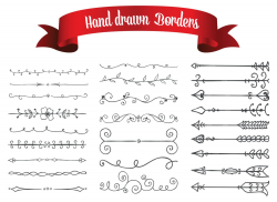 Hand Drawn Decorative Border Arrow Lines Digital Clip Art Scrapbook ...