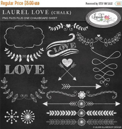 50%OFF Laurel, hearts and arrows clip art chalkboard style ...