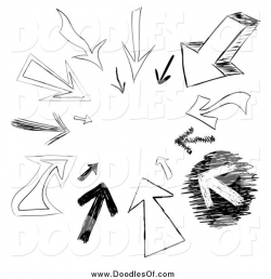 Clipart of a Cicle of Arrow Doodles Pointing in by Arena Creative - #965