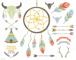 DreamCatcher teepee feathers crossed arrows tribal