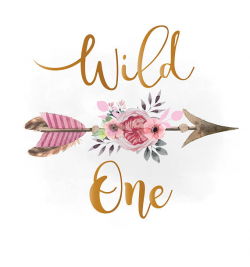 Wild one svg clipart pink floral arrow Clipart Boho