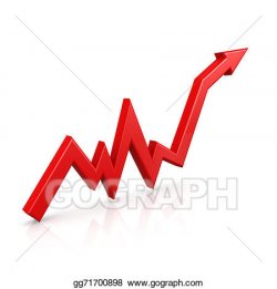 Stock Illustration - Graph up red arrow. Clipart Drawing gg71700898 ...