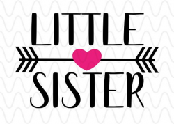 Little Sister Heart Arrows Primitive Script Vector Clip Art | Kiddos ...