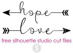 Hope and Love Arrows: Free Silhouette Studio Cut Files | Free ...