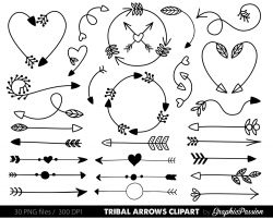 Arrows clip art tribal arrow clip art archery hand drawn