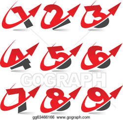 Vector Art - Swoosh arrow number icons. Clipart Drawing gg63466166 ...