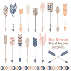 Professional Tribal Arrows Clipart & Vectors in Navy and Blush