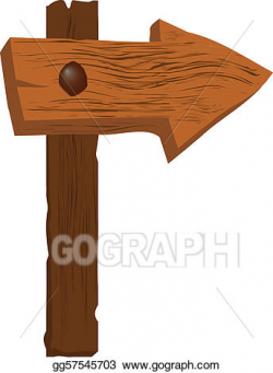 Vector Art - Very rough wooden arrow sign. Clipart Drawing ...