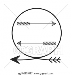 Vector Stock - Silhouette arrowhead in shape circle with ...