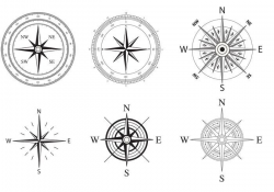 Wind and Nautical Compass Rose Vectors - Download Free Vector Art ...