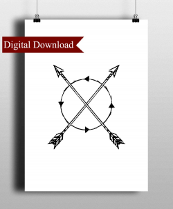 Crossed Sketch Circle Arrows DIGITAL Print Download / Arrow ...