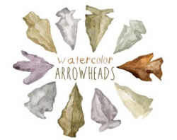 Watercolor arrowhead | Etsy