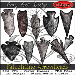 Paleolithic Arrowheads Clipart from Paez Art Design | Clip Art ...