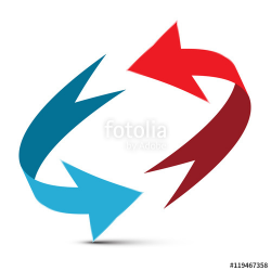 Arrows Illustration. Red and Blue Double Arrow Vector 3D Infinity ...