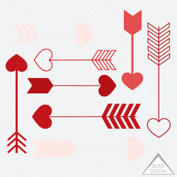 Red Heart Arrow Clipart Clipart Heart Arrows Valentine
