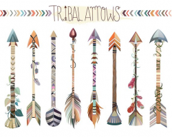 Tribal Arrows Clipart - Set of Vector, PNG & JPG Files - Hand Drawn ...